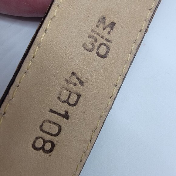 Womens BRIGHTON Belt BROWN LEATHER CROC‎ LOOK WITH SILVER Buckle Size 30 - Picture 7 of 9